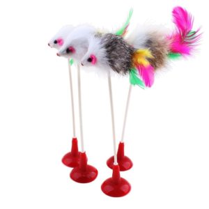 CAT TOY STICK WAND WITH BELL MOUSE CAGE
