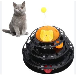 Cat Turntable Ball Toy 4 Level Detachable Interactive Durable Kitten Tower