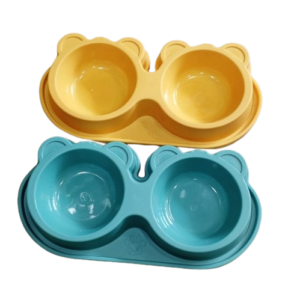 Cat Shaped Double Food Bowl